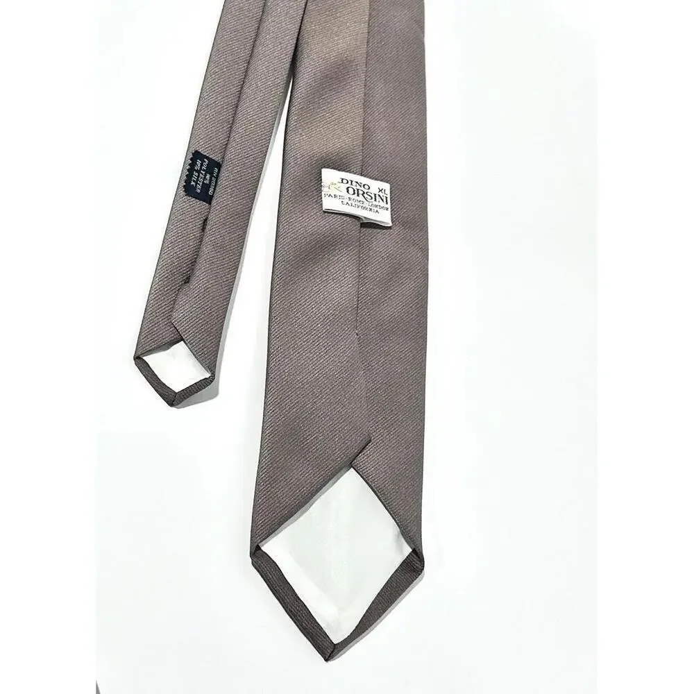 Vintage Dino Orsini Mens Tie Brown Necktie Size XL 90% Polyester 10% Silk